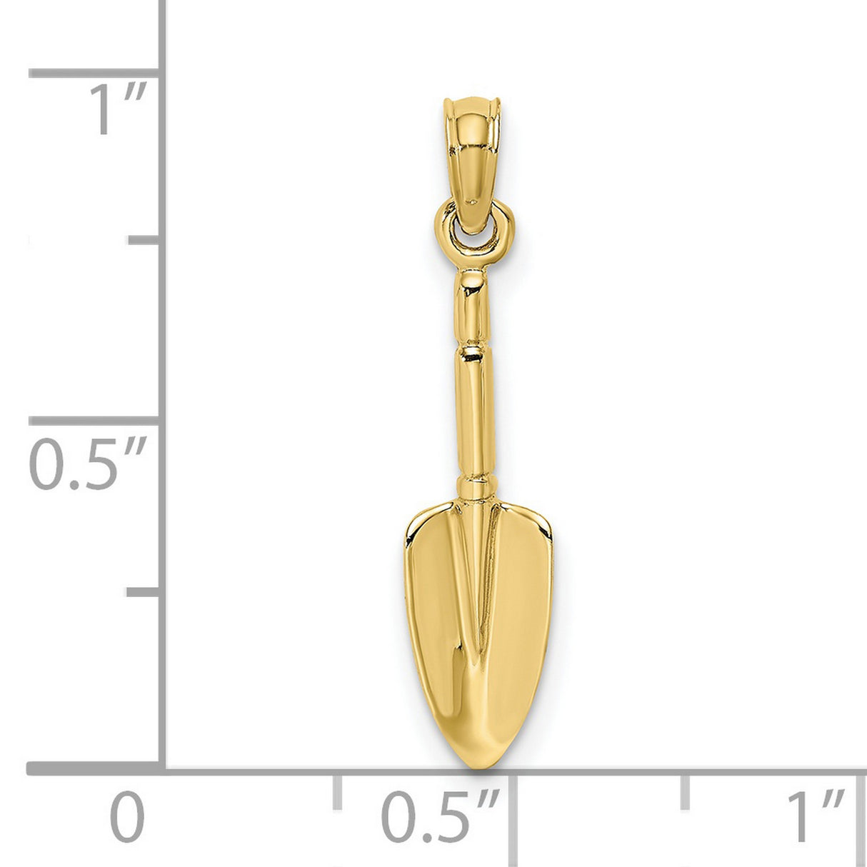 10k Yellow Gold Shovel Pendant, Trowel Shaped Charm Symbolizing Hard Work and Gardening