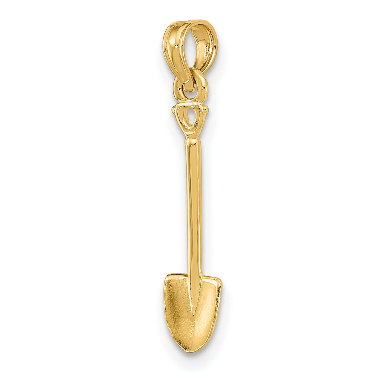 10k Yellow Gold Shovel Pendant with Miniature Spade Design for Men or Women