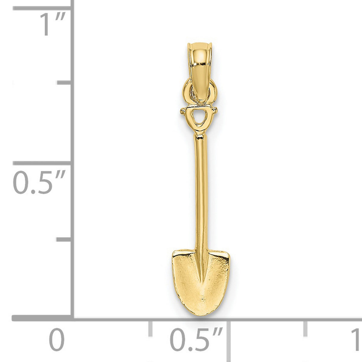 10k Yellow Gold Shovel Pendant with Miniature Spade Design for Men or Women