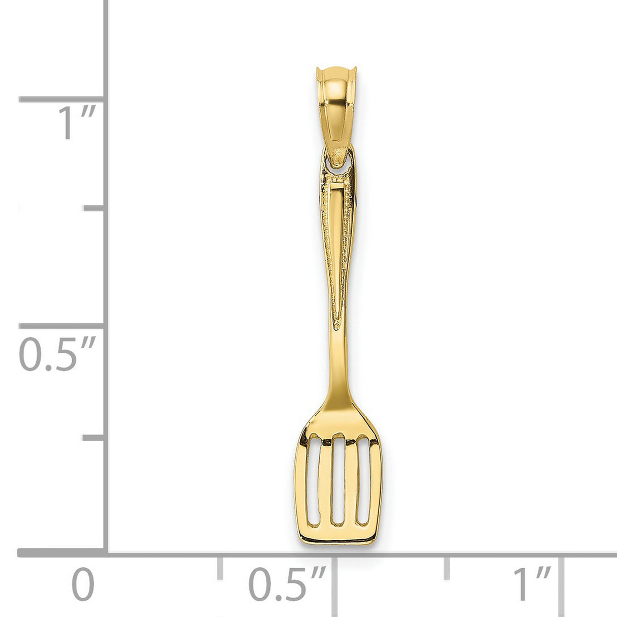 10k Yellow Gold Spatula Pendant, Miniature Cooking Utensil Charm for Women or Unisex Wear
