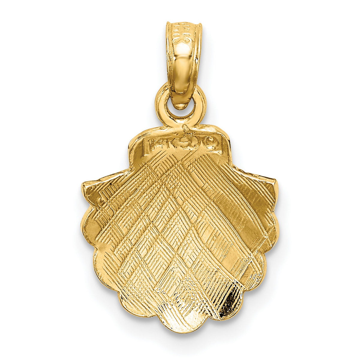 10k Yellow Gold Scallop Shell Pendant, Camino de Santiago Symbol, Spiritual Travel Charm