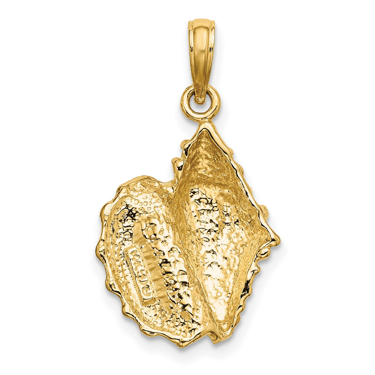 10k Yellow Gold Conch Shell Pendant with Ocean-Inspired Nautical Design for Women