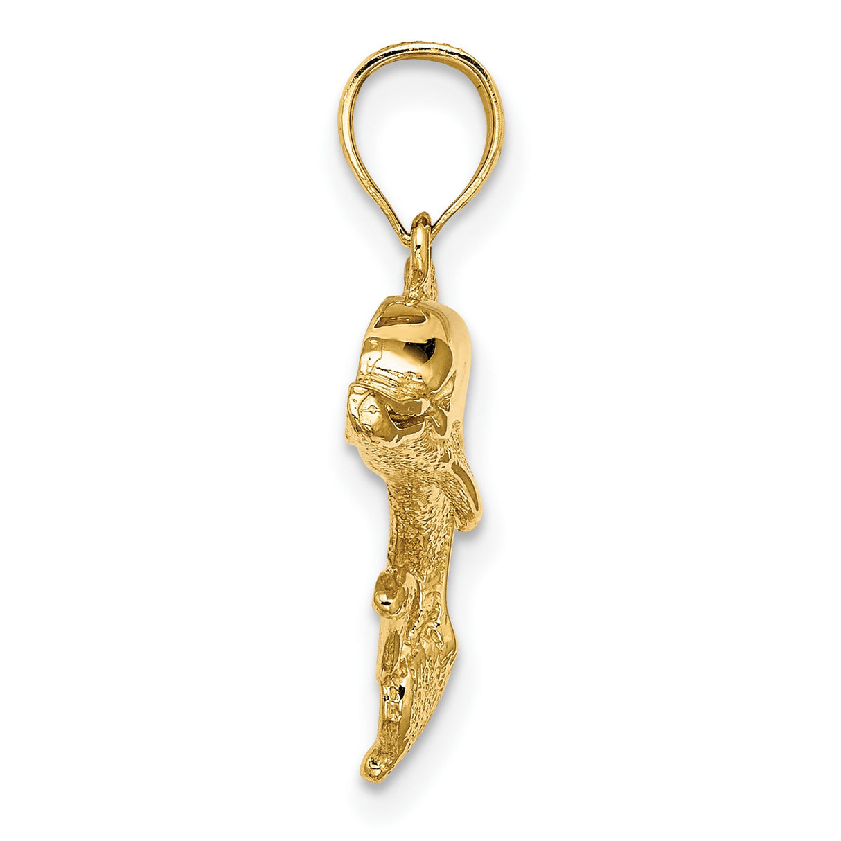 10k Yellow Gold Dolphin Pendant, Jumping Dolphin Charm, Ocean-Inspired Marine Animal Jewelry