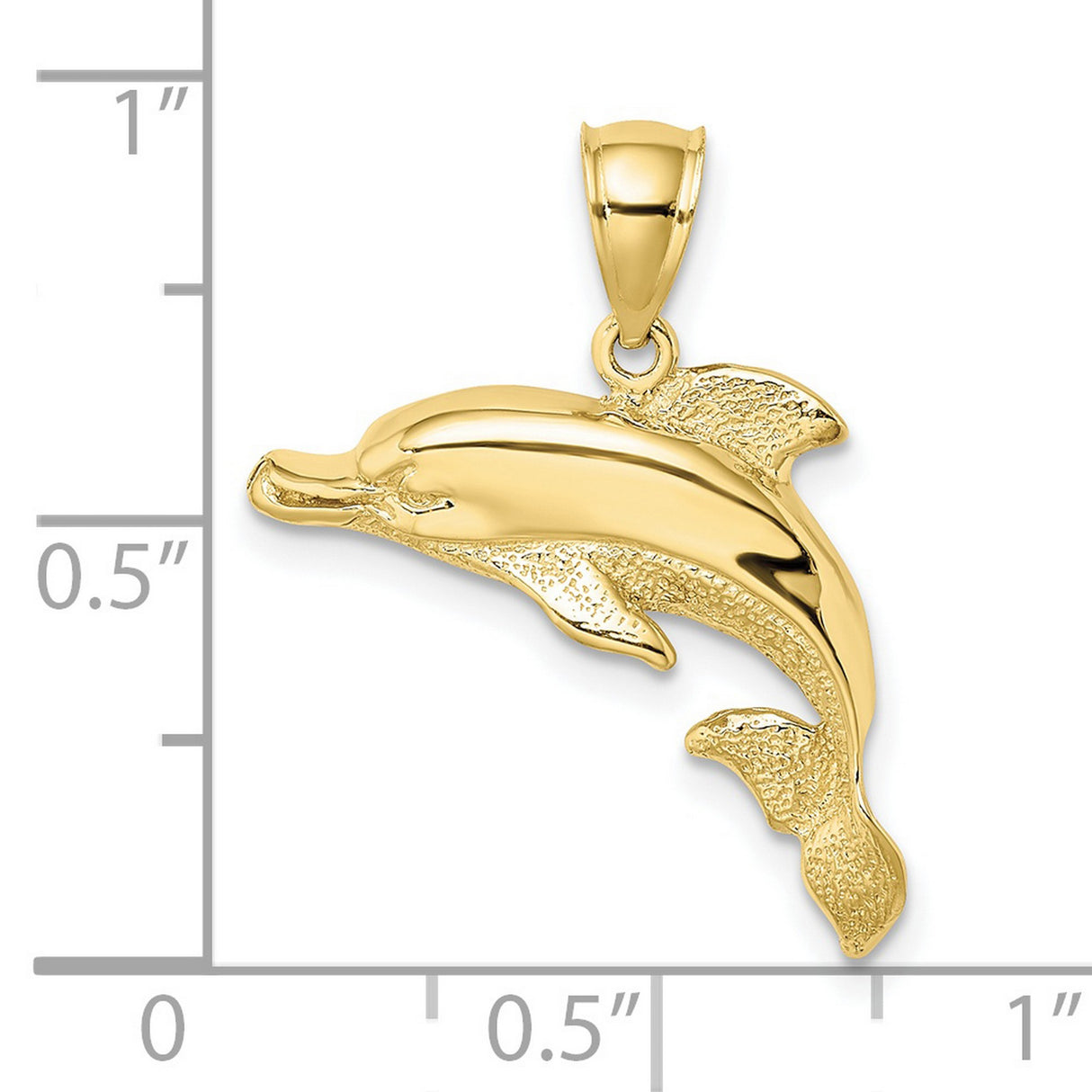 10k Yellow Gold Dolphin Pendant, Jumping Dolphin Charm, Ocean-Inspired Marine Animal Jewelry