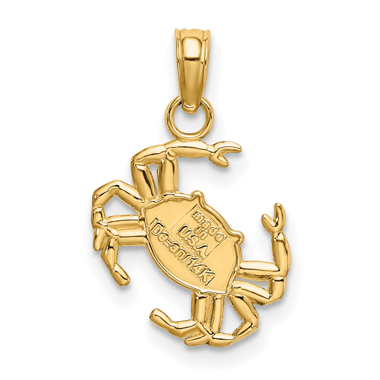 10k Yellow Gold Crab Pendant, Cancer Zodiac Charm, Astrology Jewelry for Women or Unisex