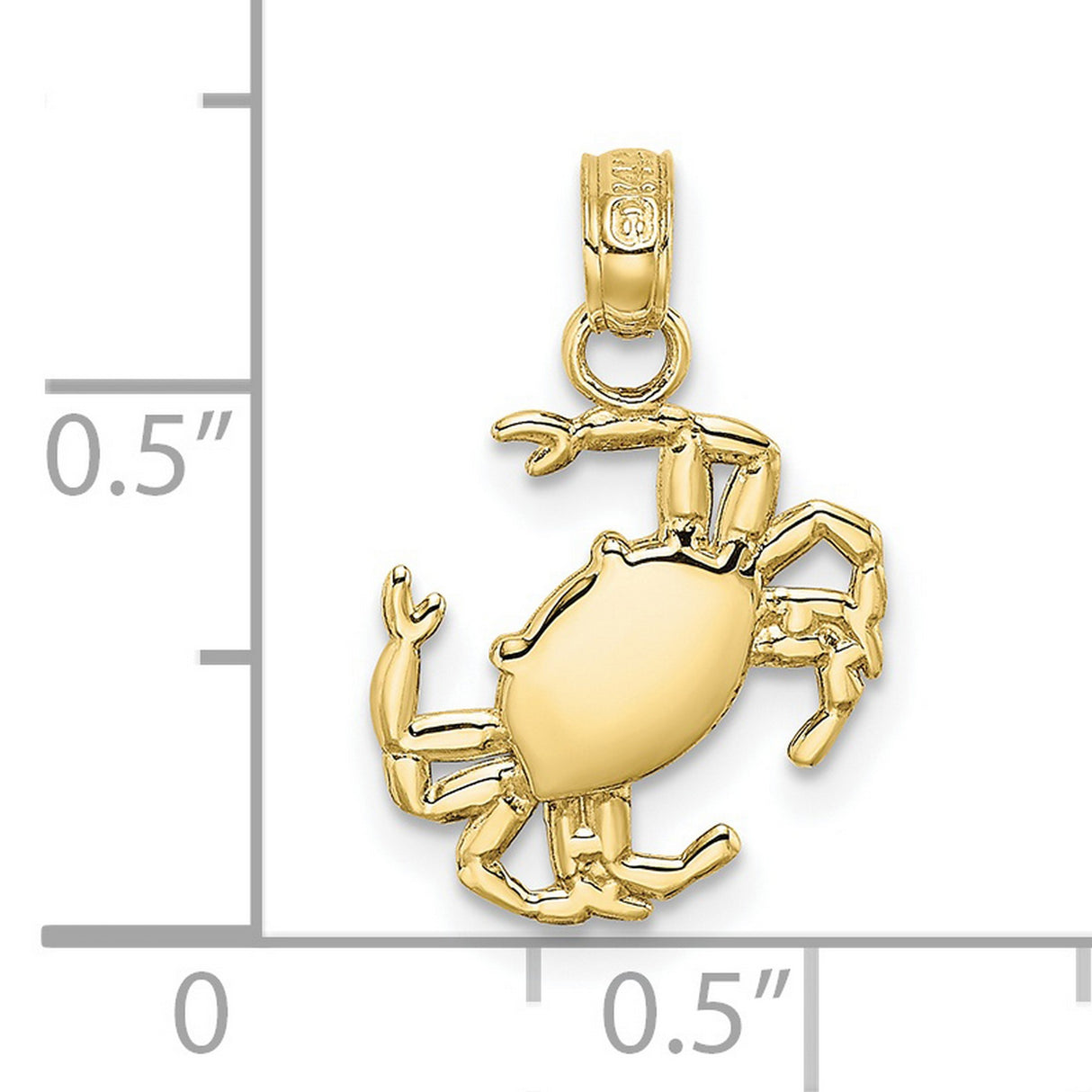 10k Yellow Gold Crab Pendant, Cancer Zodiac Charm, Astrology Jewelry for Women or Unisex