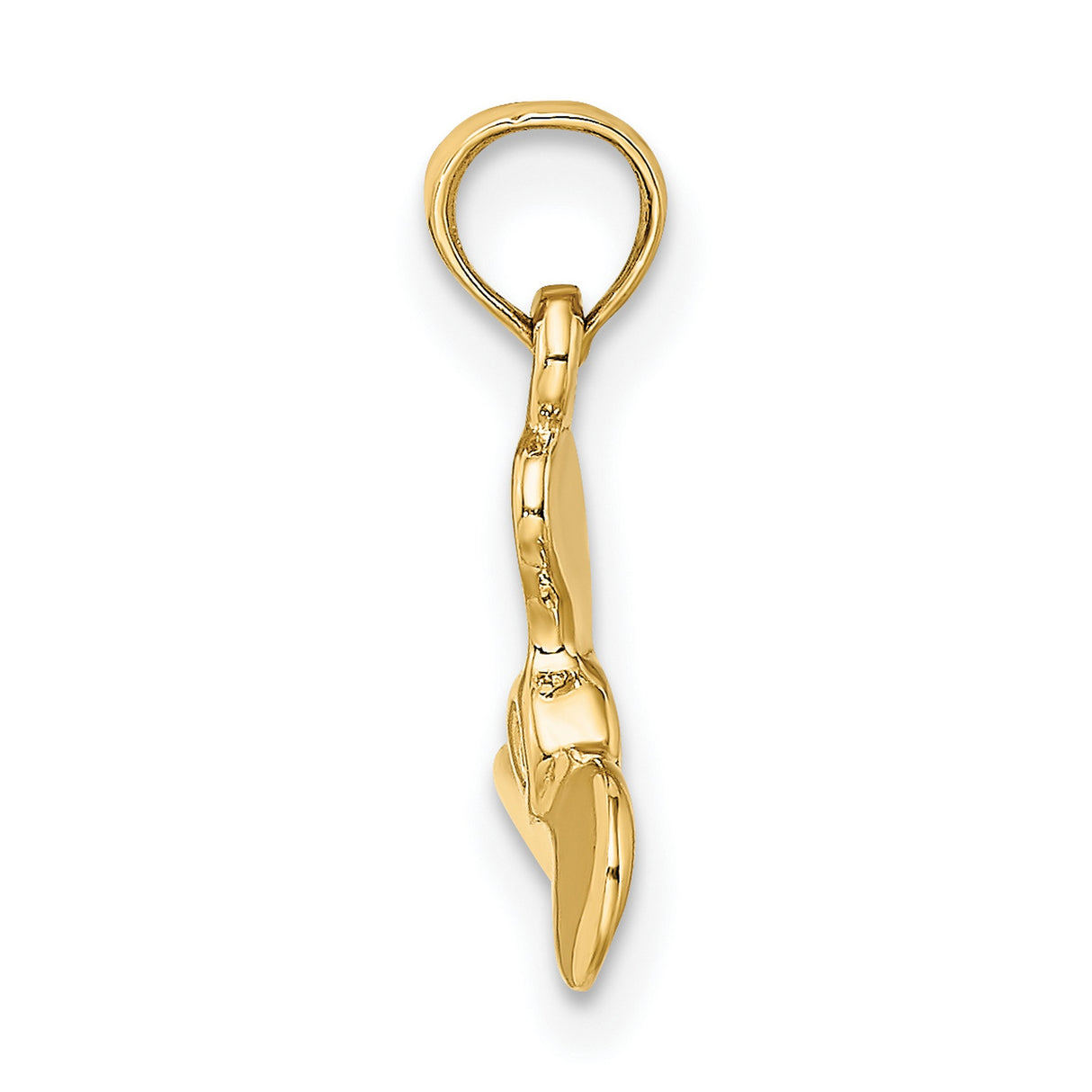 10k Yellow Gold Propeller Pendant, Nautical Three Blade Boat Design, Marine Theme