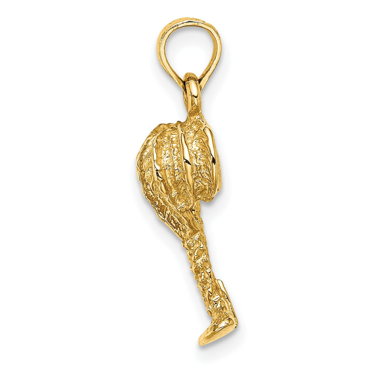 10k Yellow Gold Palm Tree Pendant with Textured Tropical Design for Women or Unisex