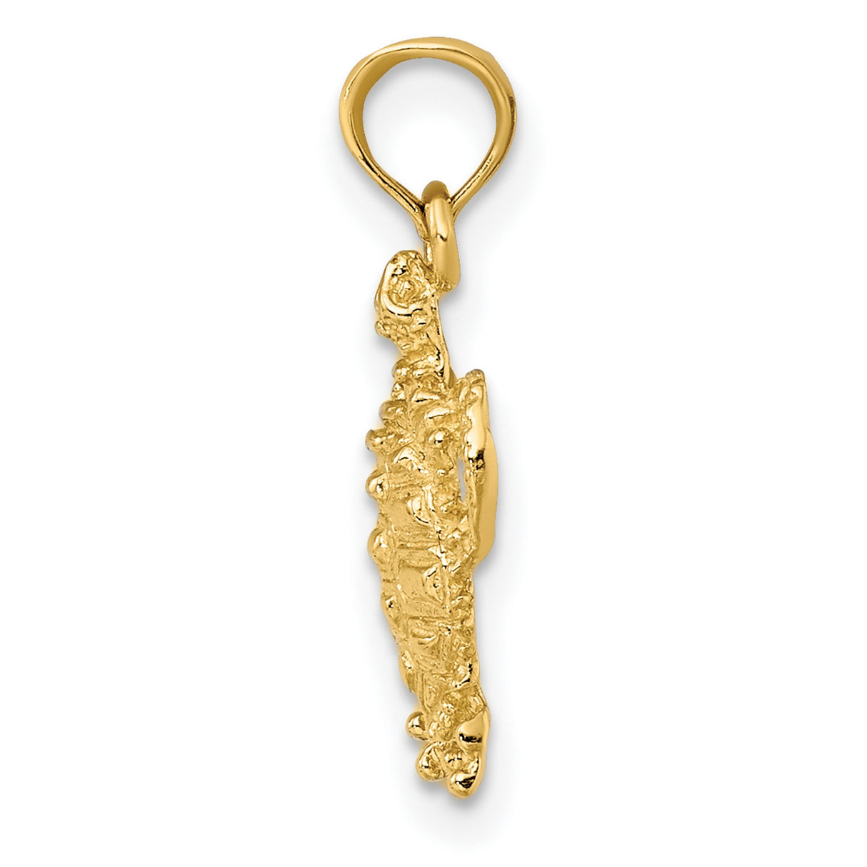 10k Yellow Gold Turtle Pendant, Sea Turtle Symbol of Longevity and Protection, Nature Jewelry for Women