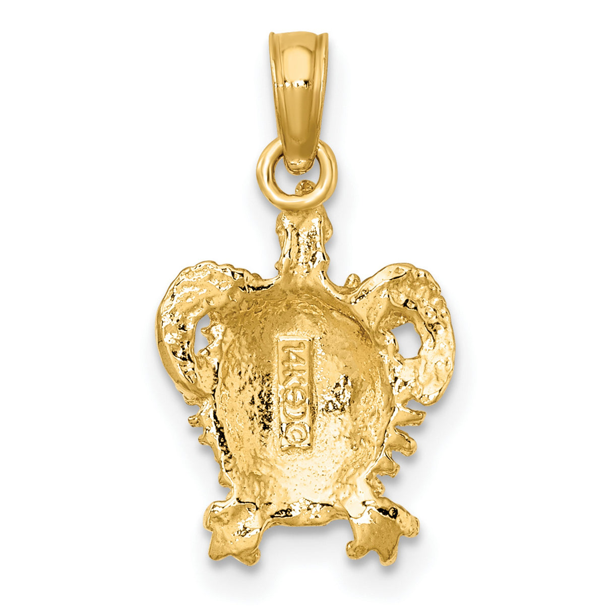 10k Yellow Gold Turtle Pendant, Sea Turtle Symbol of Longevity and Protection, Nature Jewelry for Women
