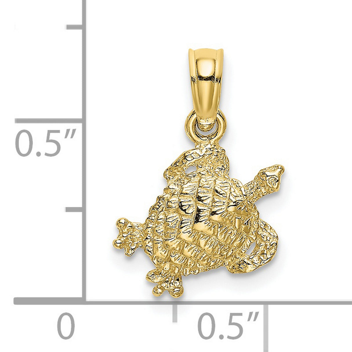 10k Yellow Gold Sea Turtle Pendant, Ocean-Inspired Marine Life Charm for Women or Unisex Wear