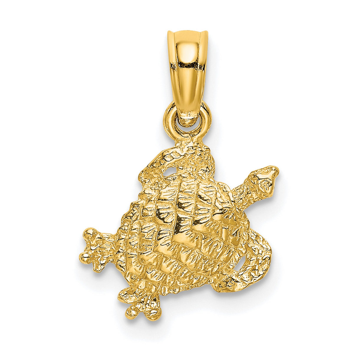 10k Yellow Gold Sea Turtle Pendant, Ocean-Inspired Marine Life Charm for Women or Unisex Wear