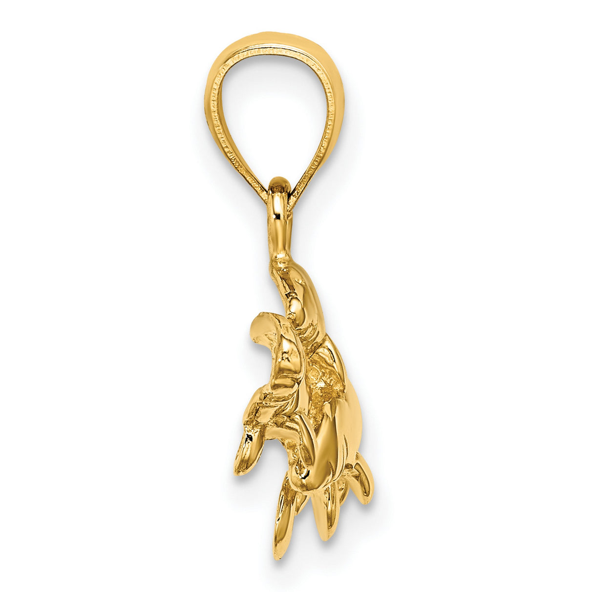 10k Yellow Gold Manatee Pendant Trio with Detailed Sea Cows, Ocean Animal Charm