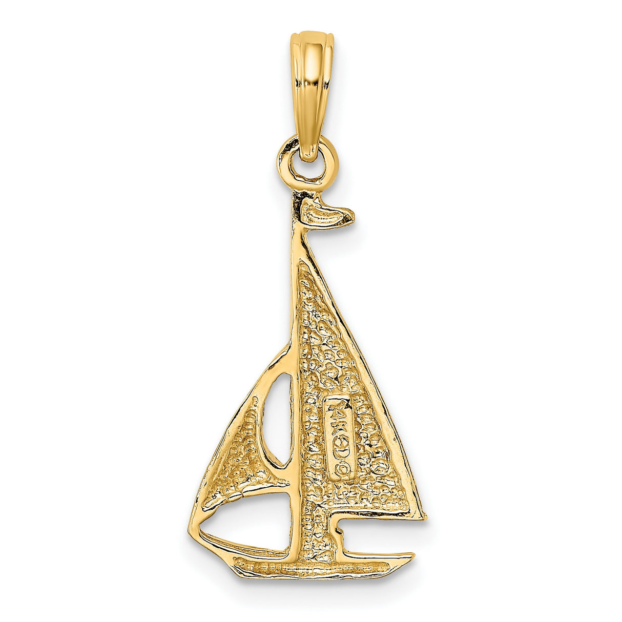 10k Yellow Gold Sailboat Pendant, Nautical Boat Design, Ocean Adventure Theme for Women or Unisex