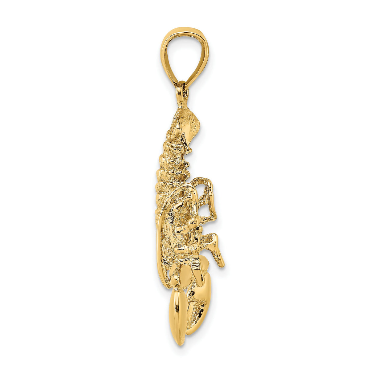 10k Yellow Gold Lobster Pendant with Movable Claws, Nautical Marine Life Charm