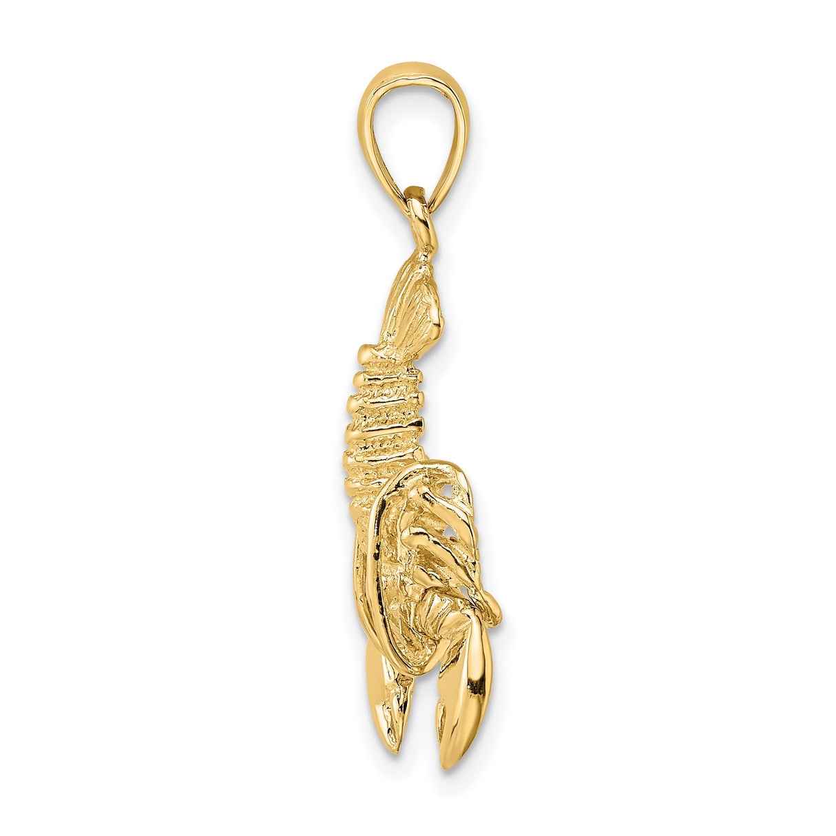 10k Yellow Gold Lobster Pendant, Detailed Nautical Ocean Design for Men or Unisex Wear