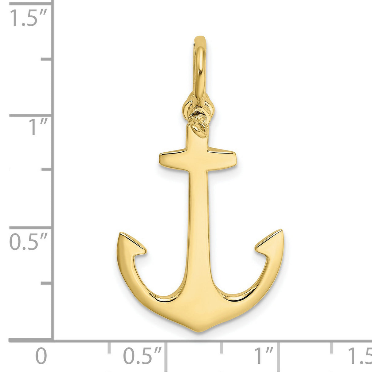 10k Yellow Gold Anchor Pendant, Nautical Symbol of Strength, Faith, and Hope