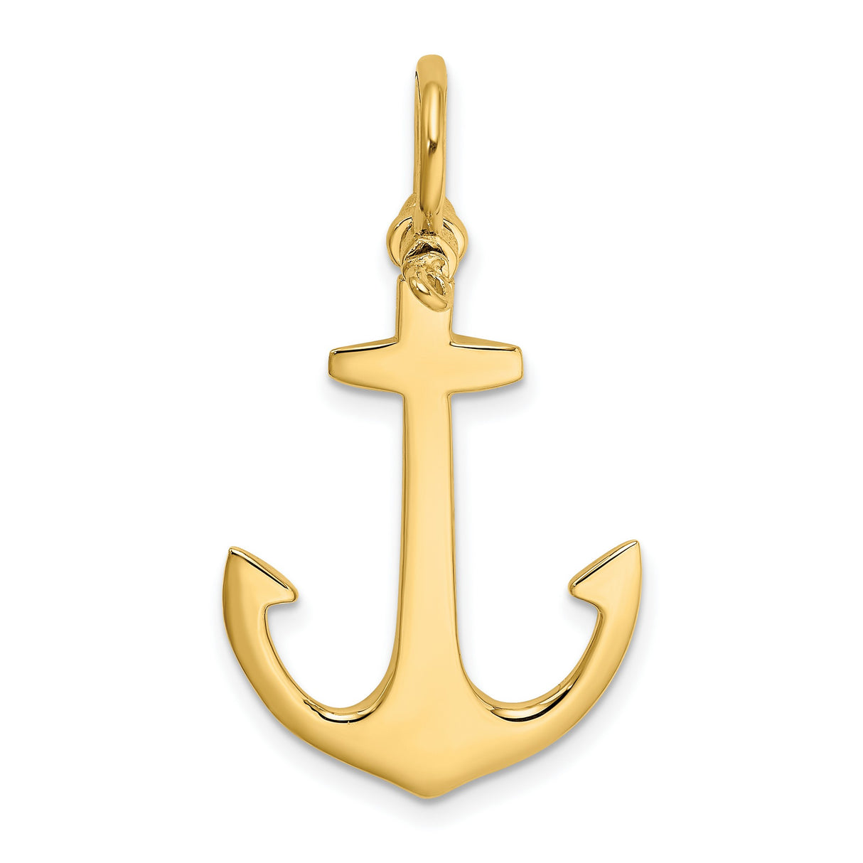 10k Yellow Gold Anchor Pendant, Nautical Symbol of Strength, Faith, and Hope