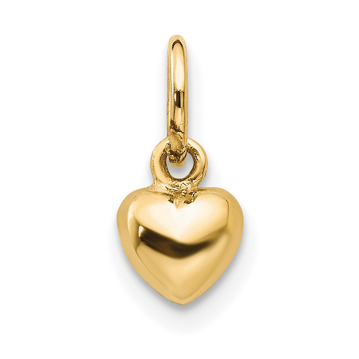 10k Yellow Gold Heart Pendant Charm, Polished Sentimental Jewelry for Women