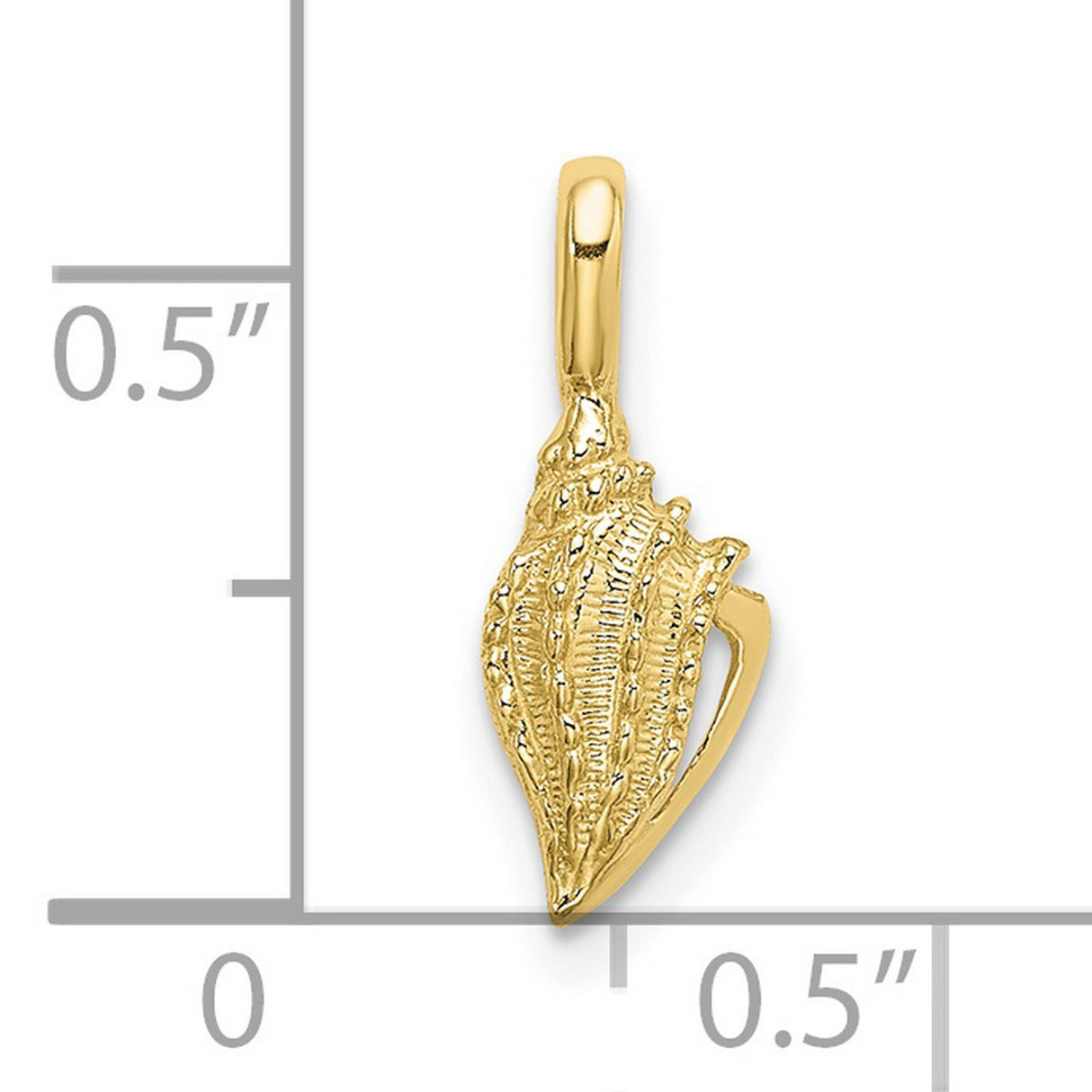 10k Yellow Gold Conch Shell Pendant, Ocean Inspired Coastal Beach Charm for Women