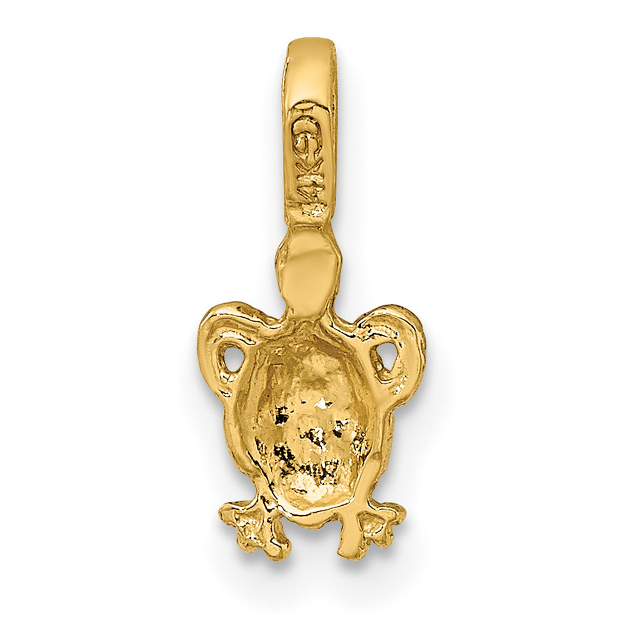 10k Yellow Gold Turtle Pendant, Detailed Sea Turtle Charm, Ocean Animal Jewelry