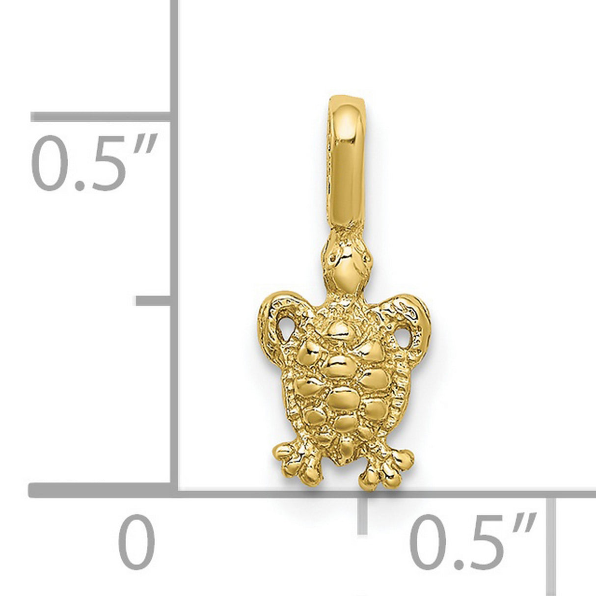 10k Yellow Gold Turtle Pendant, Detailed Sea Turtle Charm, Ocean Animal Jewelry