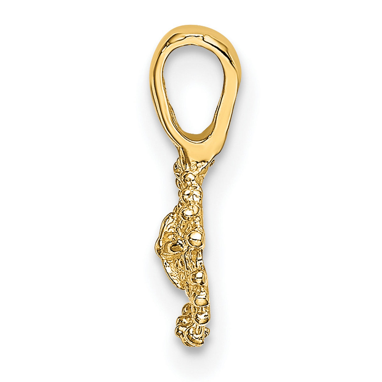 10k Yellow Gold Starfish Pendant, Textured Coral Design, Nautical Sea Life Theme for Women