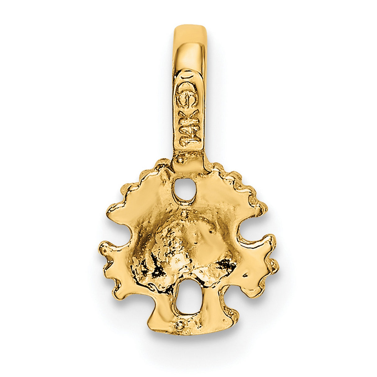 10k Yellow Gold Starfish Pendant, Textured Coral Design, Nautical Sea Life Theme for Women