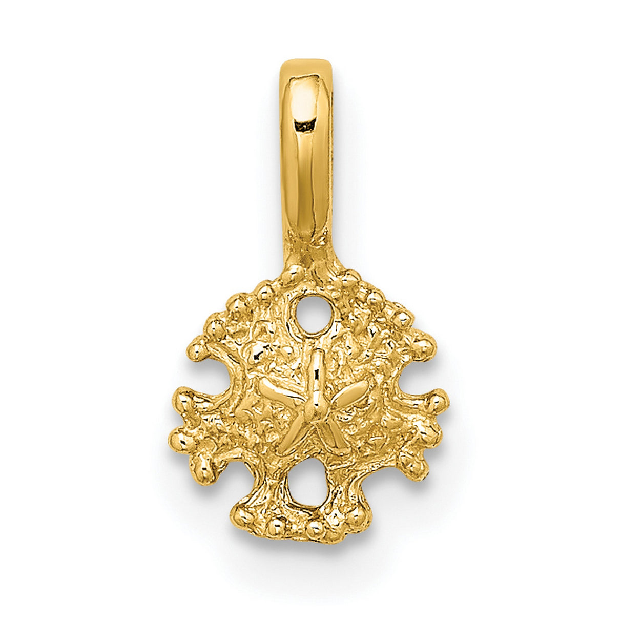 10k Yellow Gold Starfish Pendant, Textured Coral Design, Nautical Sea Life Theme for Women