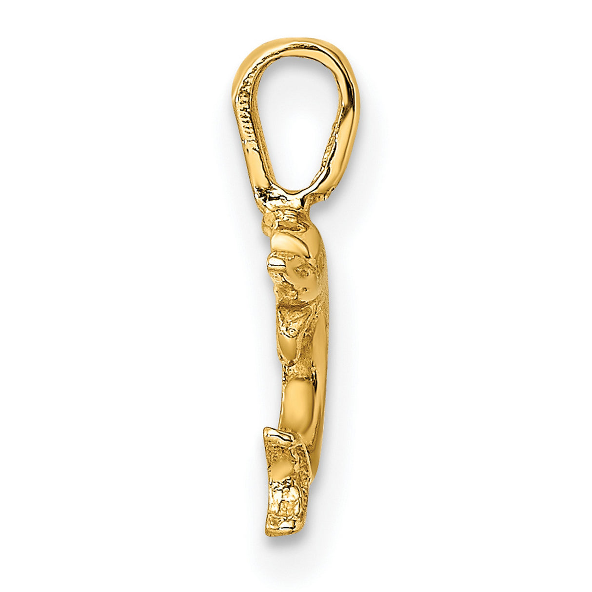 10k Yellow Gold Dolphin Pendant, Nautical Ocean-Inspired Animal Charm for Women or Unisex Wear