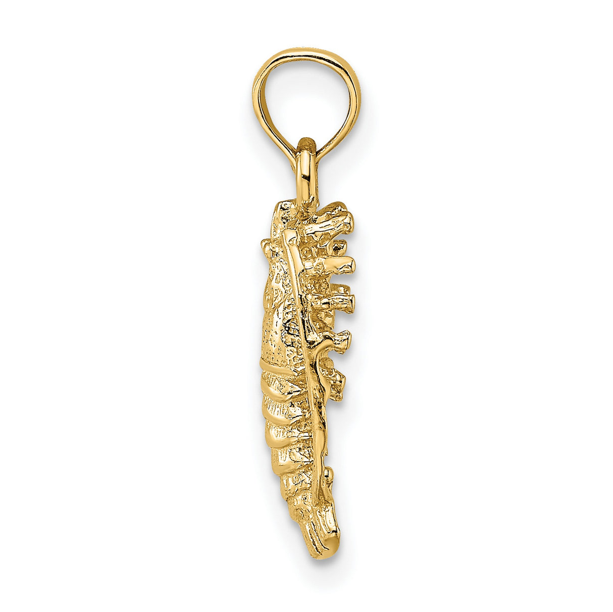 10k Yellow Gold Lobster Pendant, Nautical Ocean Life Theme, Unisex Sea Creature Charm