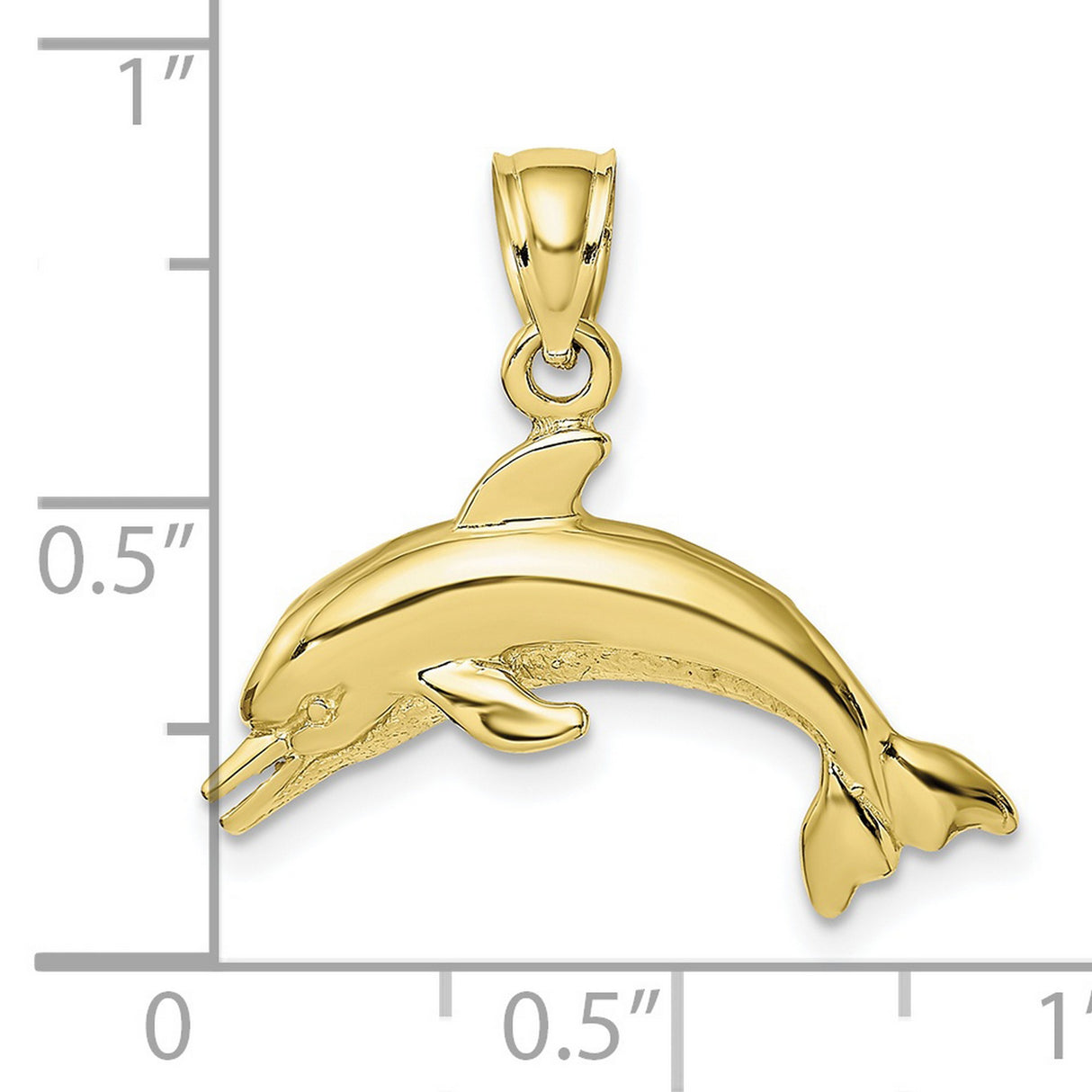 10k Yellow Gold Dolphin Pendant, Marine Animal Charm with Ocean Life Theme, Unisex Design
