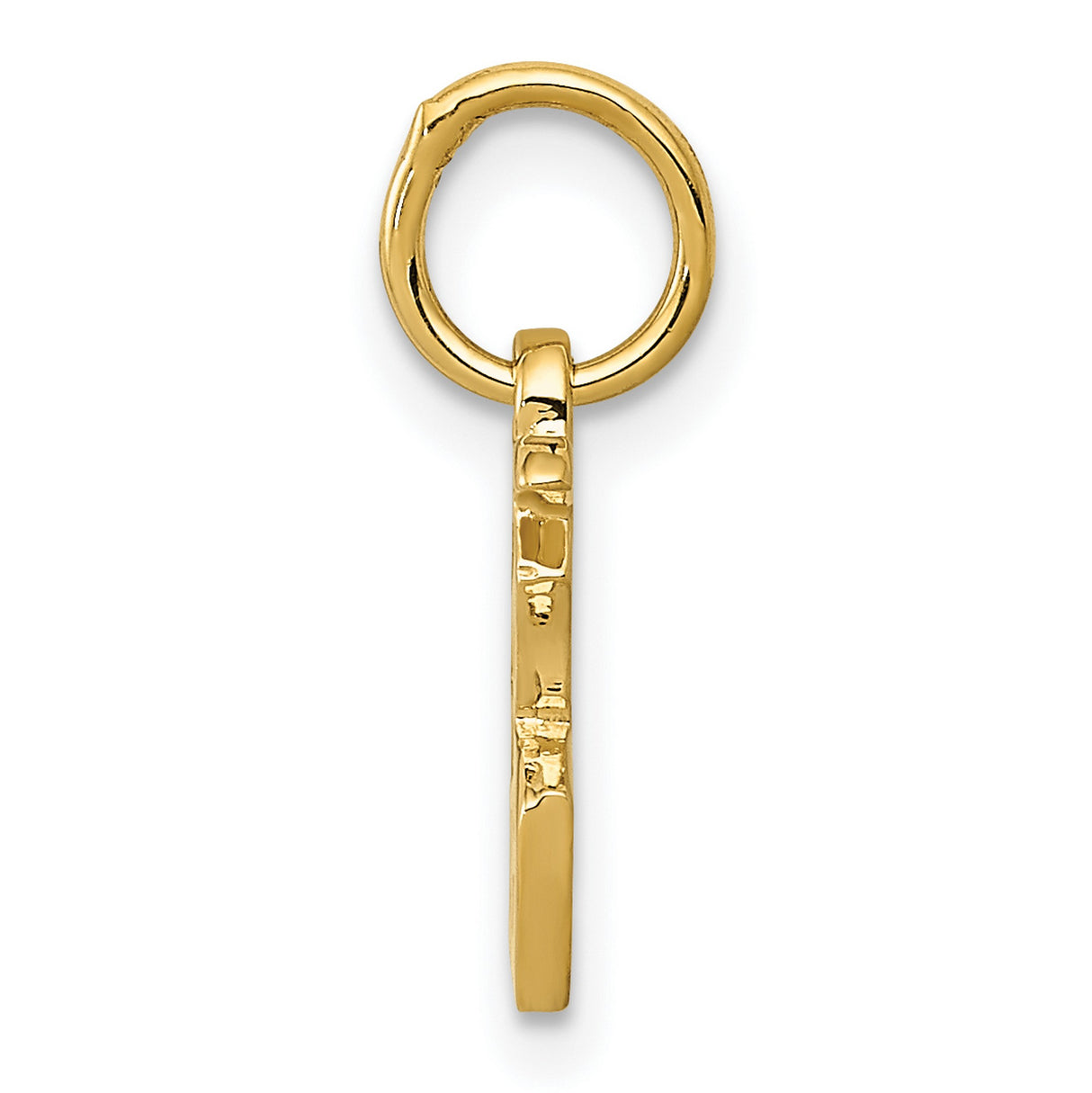 10k Yellow Gold Fu Character Pendant, Chinese Symbol of Blessing and Fortune, Unisex Charm