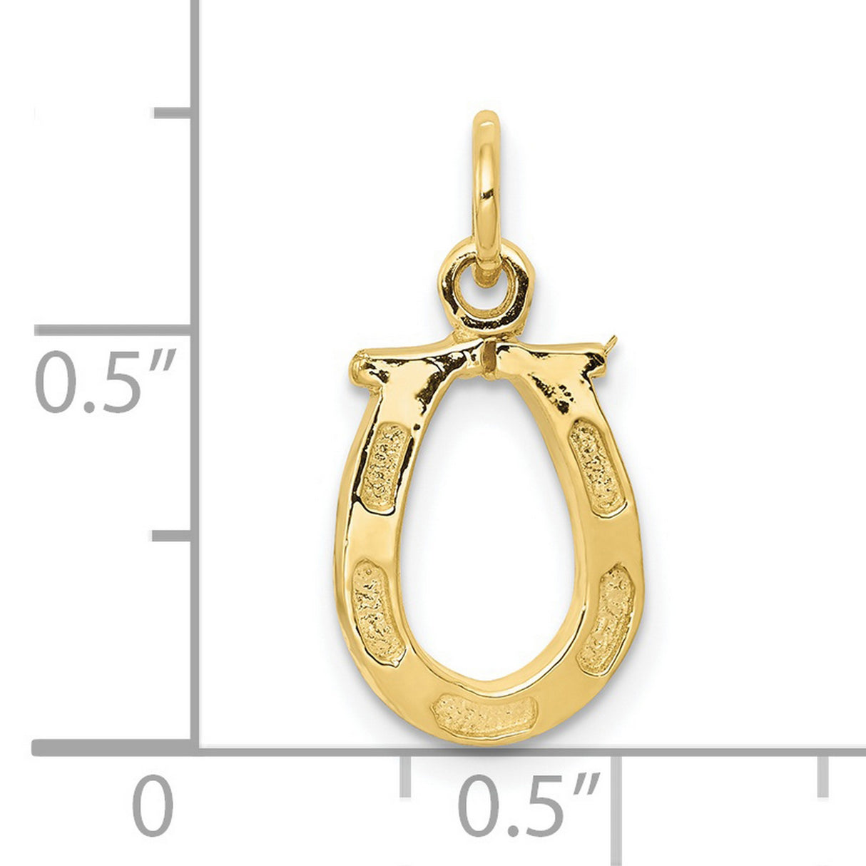 10k Yellow Gold Horseshoe Pendant, Polished Open Charm Symbol of Luck and Protection