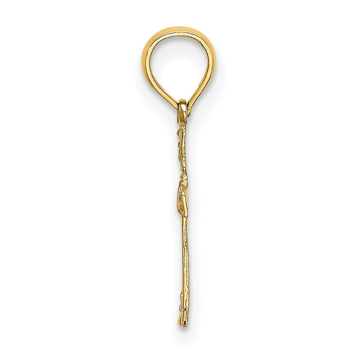 10k Yellow Gold Cross Pendant with Heart Center, Textured Religious Charm Vintage Style