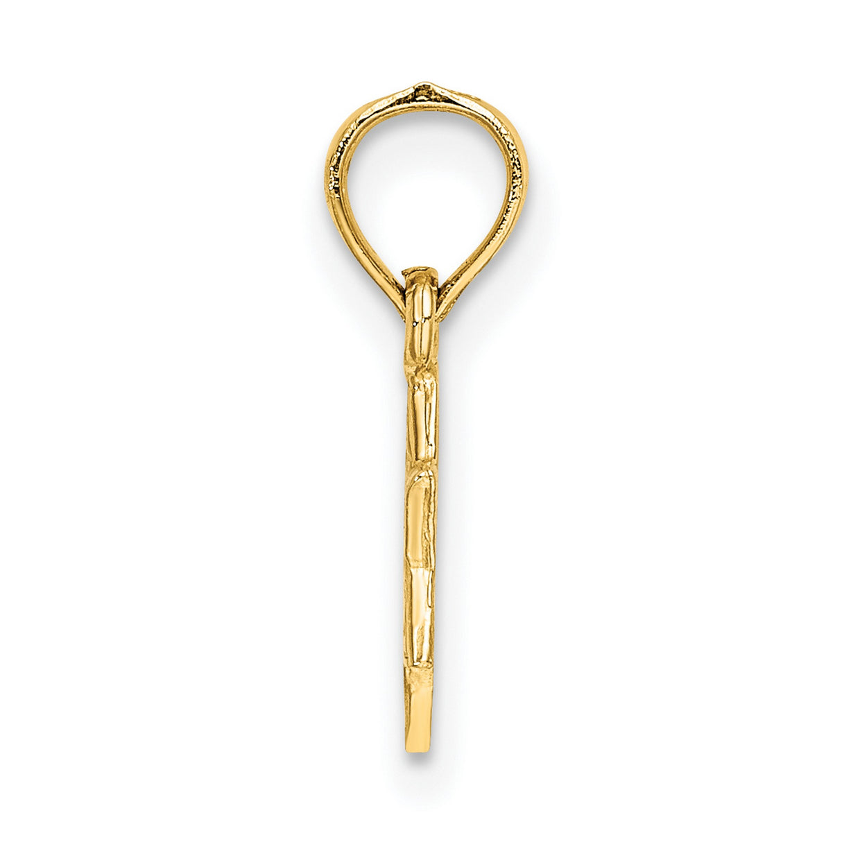 10k Yellow Gold Star of David Pendant, Textured Unisex Jewish Religious Charm