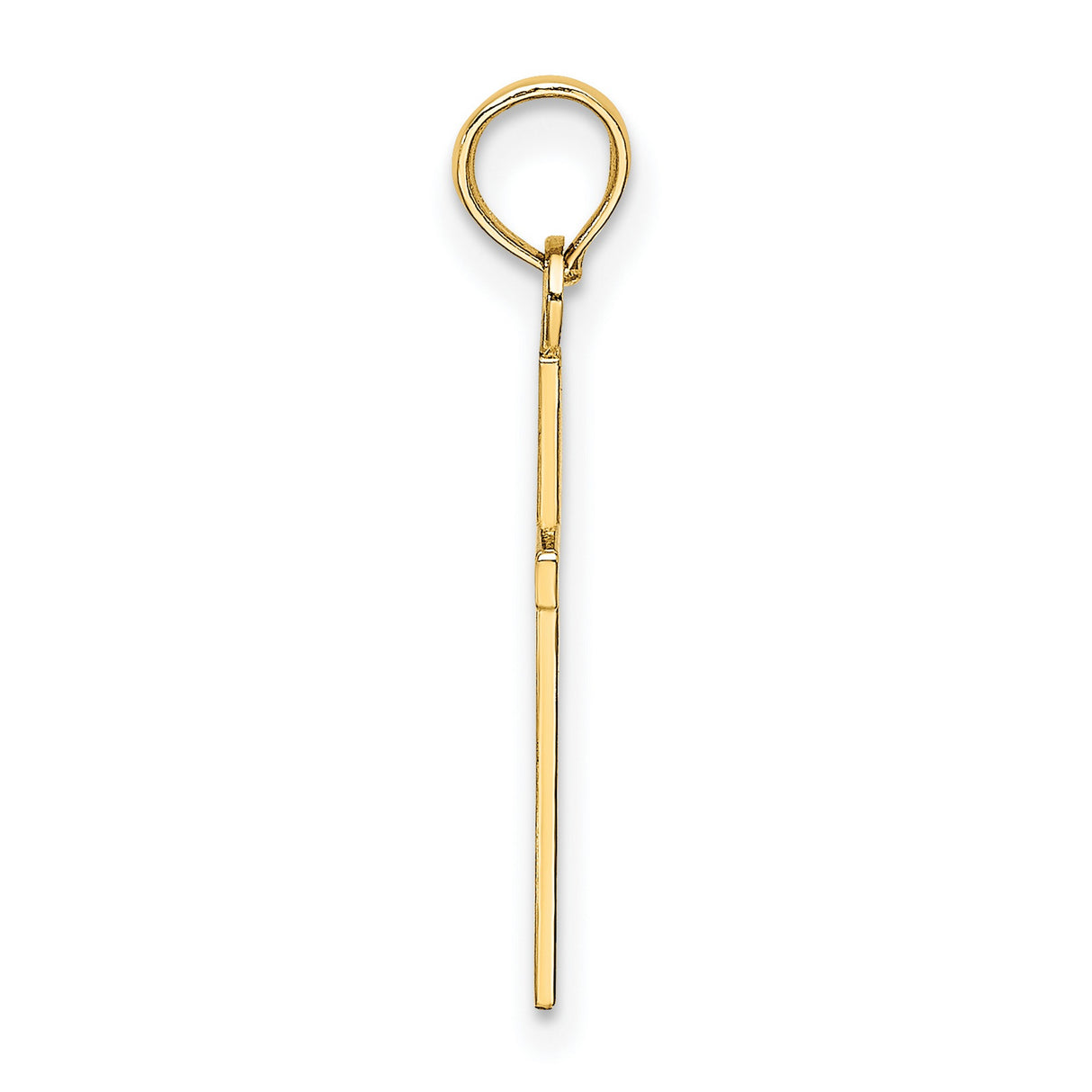 10k Yellow Gold Cross Pendant, Polished Minimalist Christian Charm for Men and Women