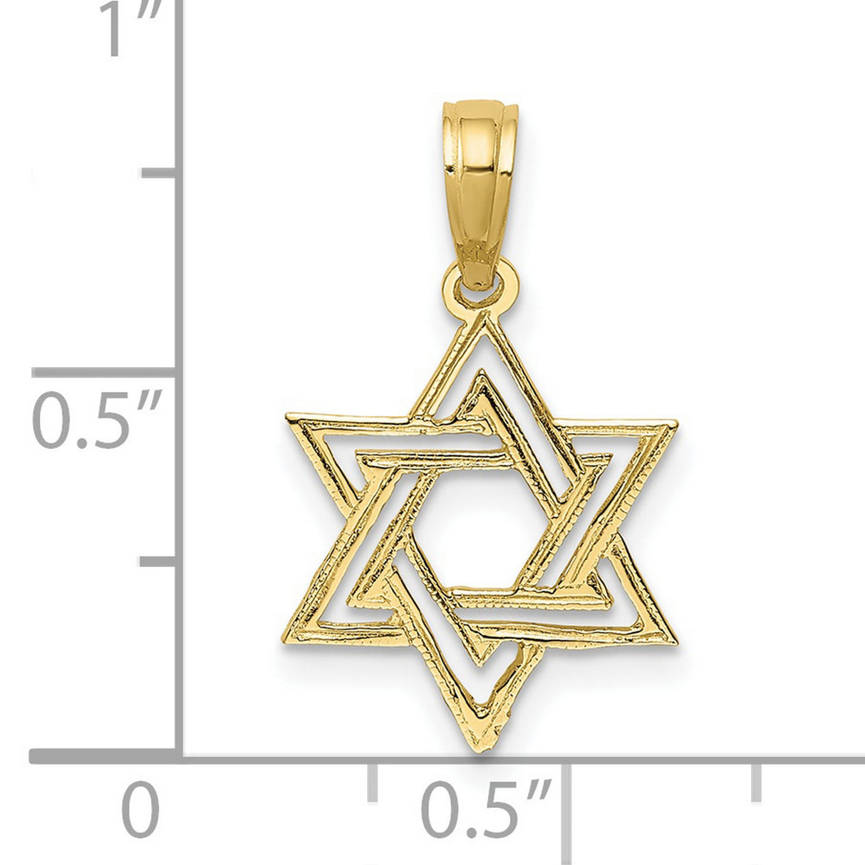 10k Yellow Gold Star of David Pendant with Interlocking Triangles, Jewish Symbol Charm for Men and Women