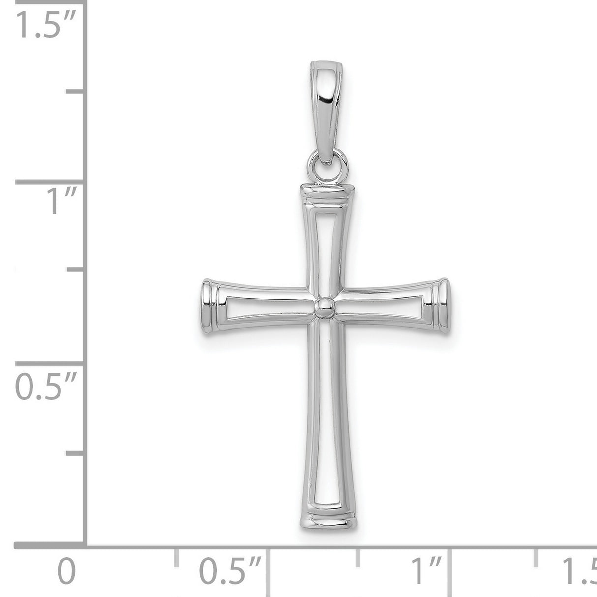 10k White Gold Cross Pendant, Sleek Minimal Faith Charm for Men and Women