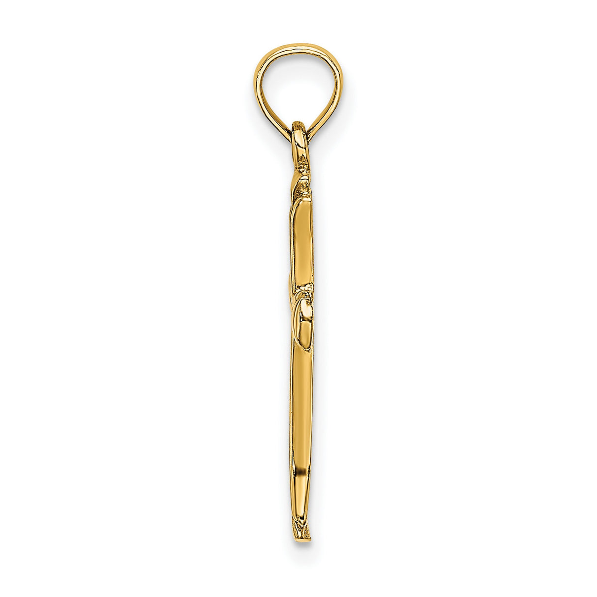 10k Yellow Gold Cross Pendant with Flared Tips and Beveled Edges High Polish Finish