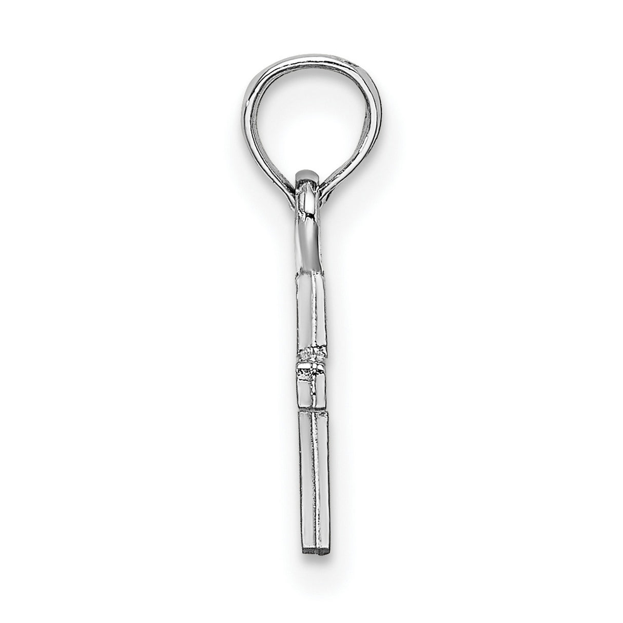 10k White Gold Cross Pendant, Mini Latin Style Religious Jewelry for Men and Women