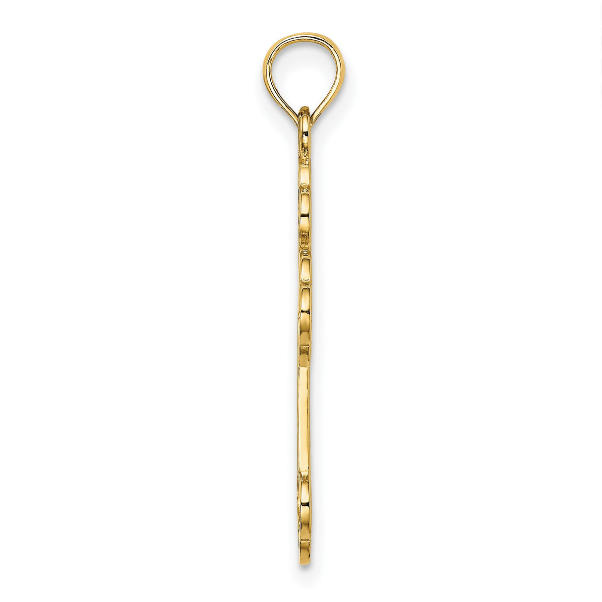 10k Yellow Gold Cross Pendant with Trefoil Design and Textured Detailing for Men and Women