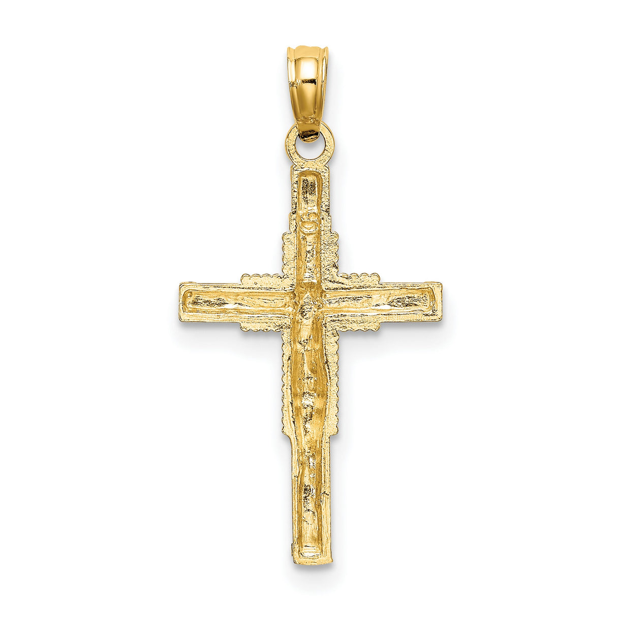 10k Yellow Gold Crucifix Cross Pendant Featuring Jesus, Religious Christian Charm