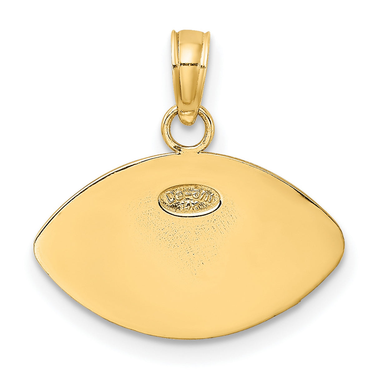 10k Yellow Gold Football Pendant, Detailed American Football Charm for Men or Unisex