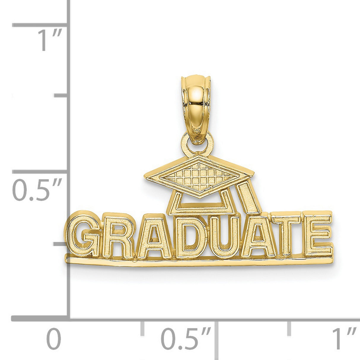 10k Yellow Gold Graduation Cap Pendant, Class of 2024 Academic Milestone Charm