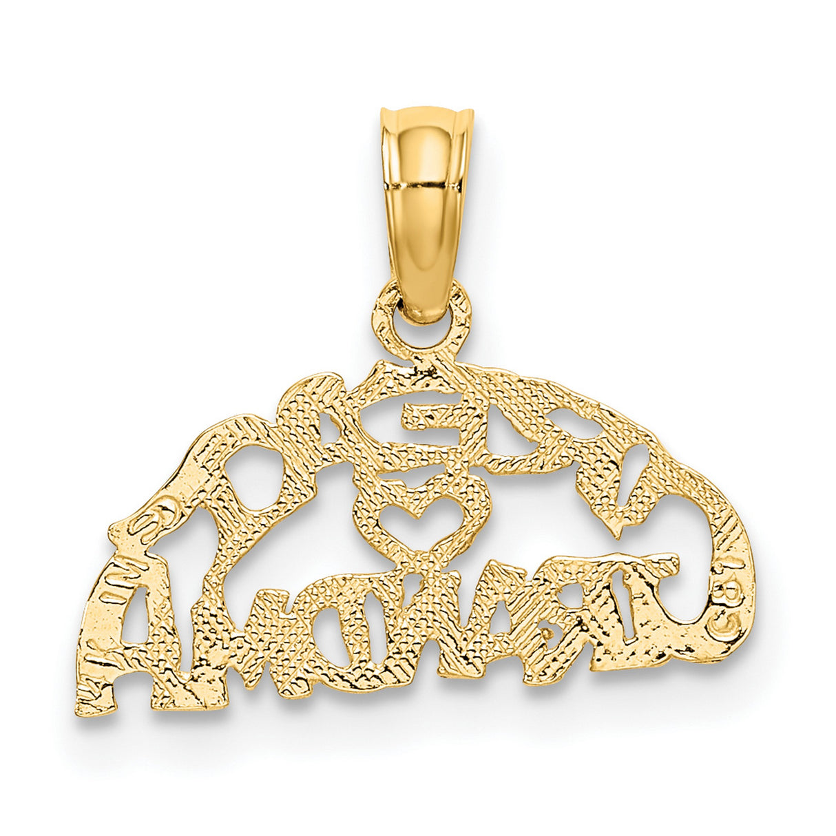 10k Yellow Gold Great Grandma Heart Pendant, Sentimental Family Keepsake Jewelry for Women
