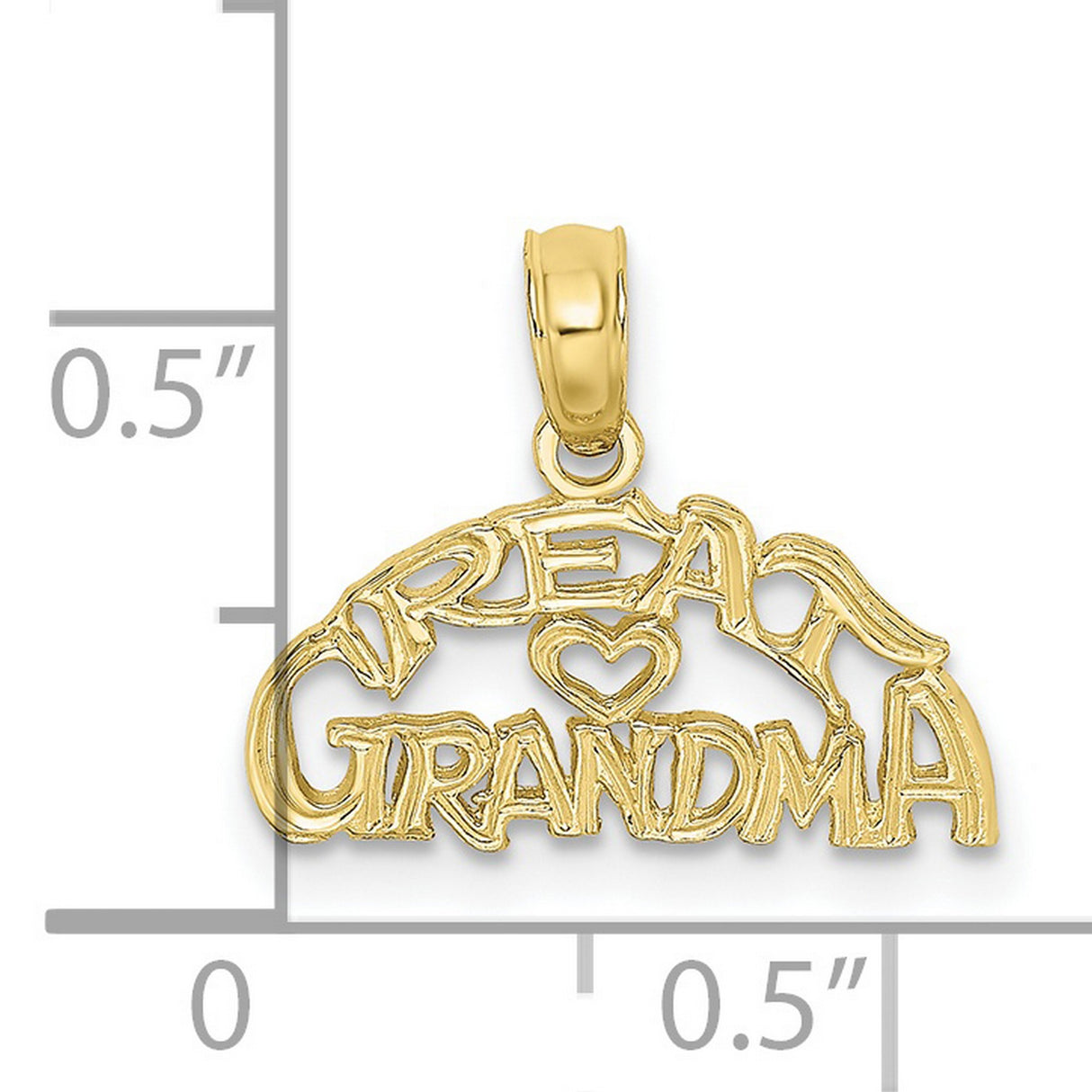 10k Yellow Gold Great Grandma Heart Pendant, Sentimental Family Keepsake Jewelry for Women