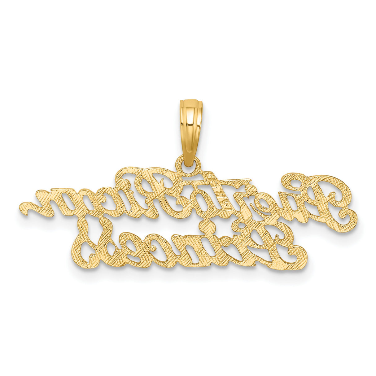 10k Yellow Gold Puerto Rican Princess Pendant, Script Lettering, Latin Heritage Charm