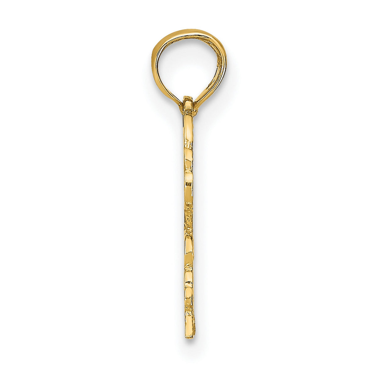 10k Yellow Gold Pendant with Cancer Zodiac Crab Design and Bold Lettering