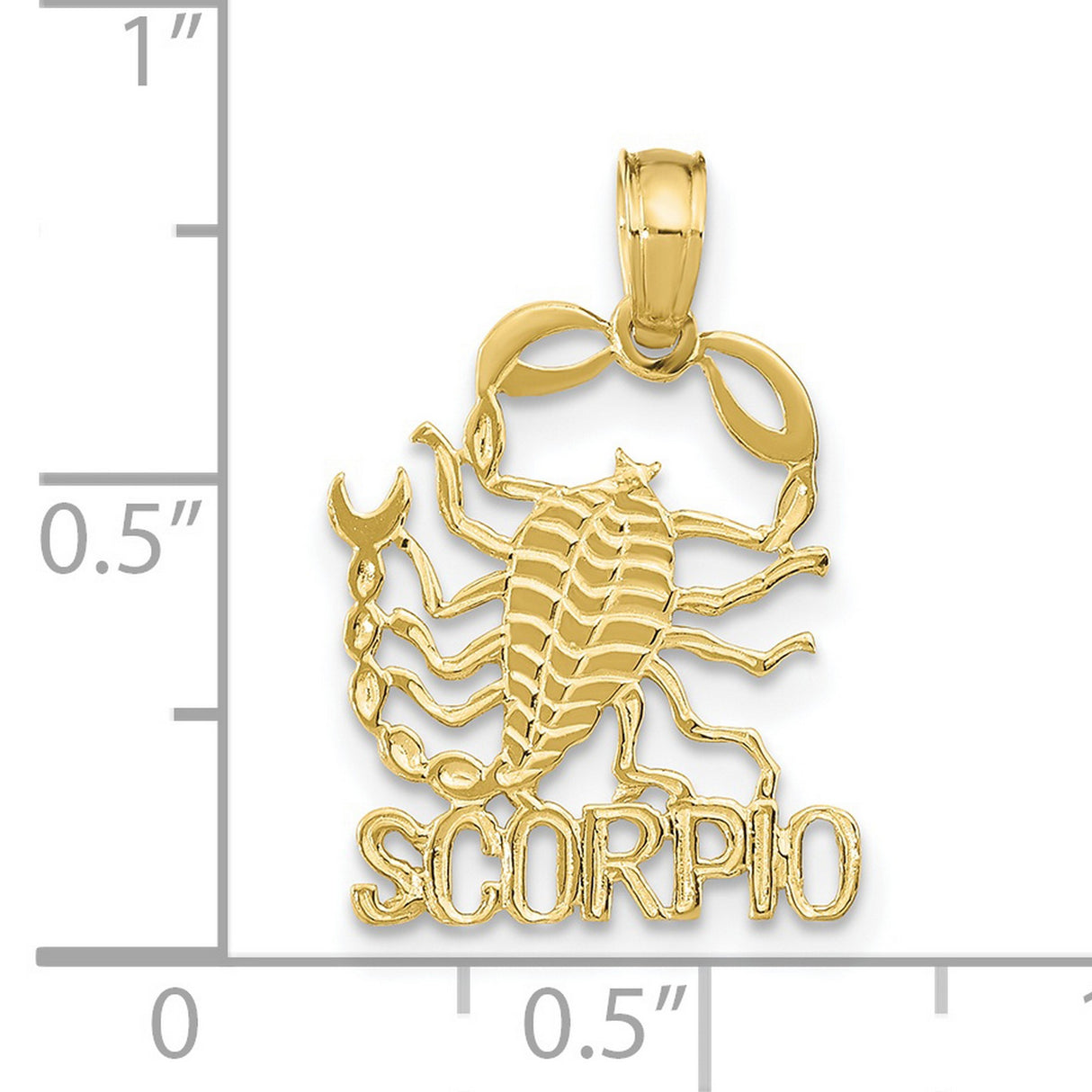 10k Yellow Gold Scorpio Pendant with Scorpion Design and Zodiac Charm